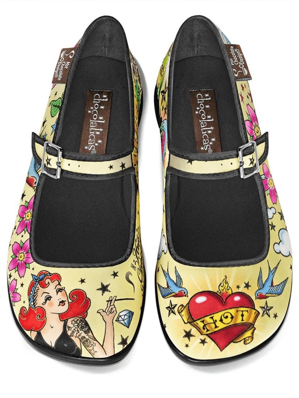 Chocolaticas® TATTOO Women's Mary Jane Flat SZ 40 / 10 US